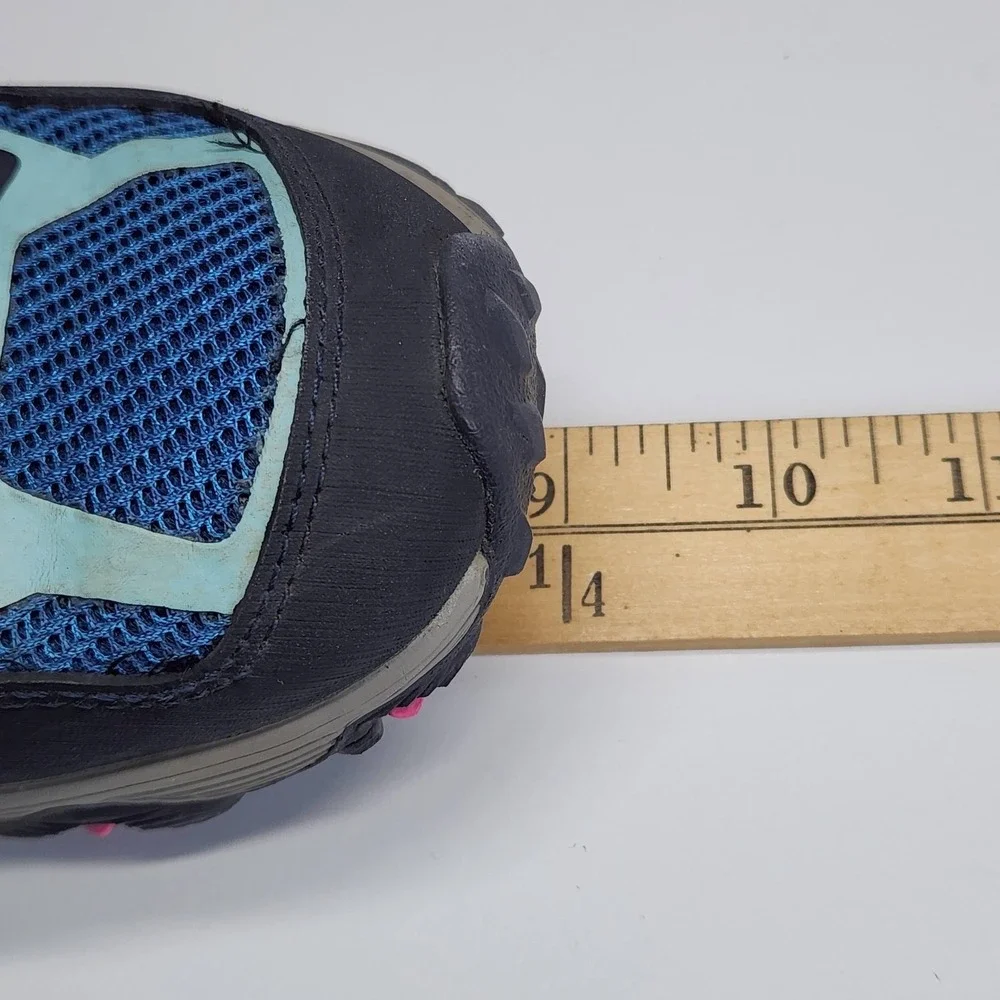 Merrell Moab FST Low Waterproof Hiking Shoes Girls Size 2.5 Blue Pink Sneakers